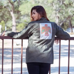 Hooey Women's Military Jacket Green Size M NWT